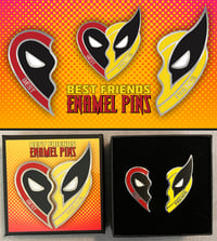 Image 4 of Deadpool & Wolverine Best Friends Enamel Pin Set