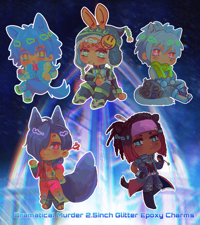 DRAMAtical Murder 2.5 inch Glitter Epoxy Charms
