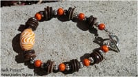 Orange & Wood Bracelet (Mens/ Unisex Range)