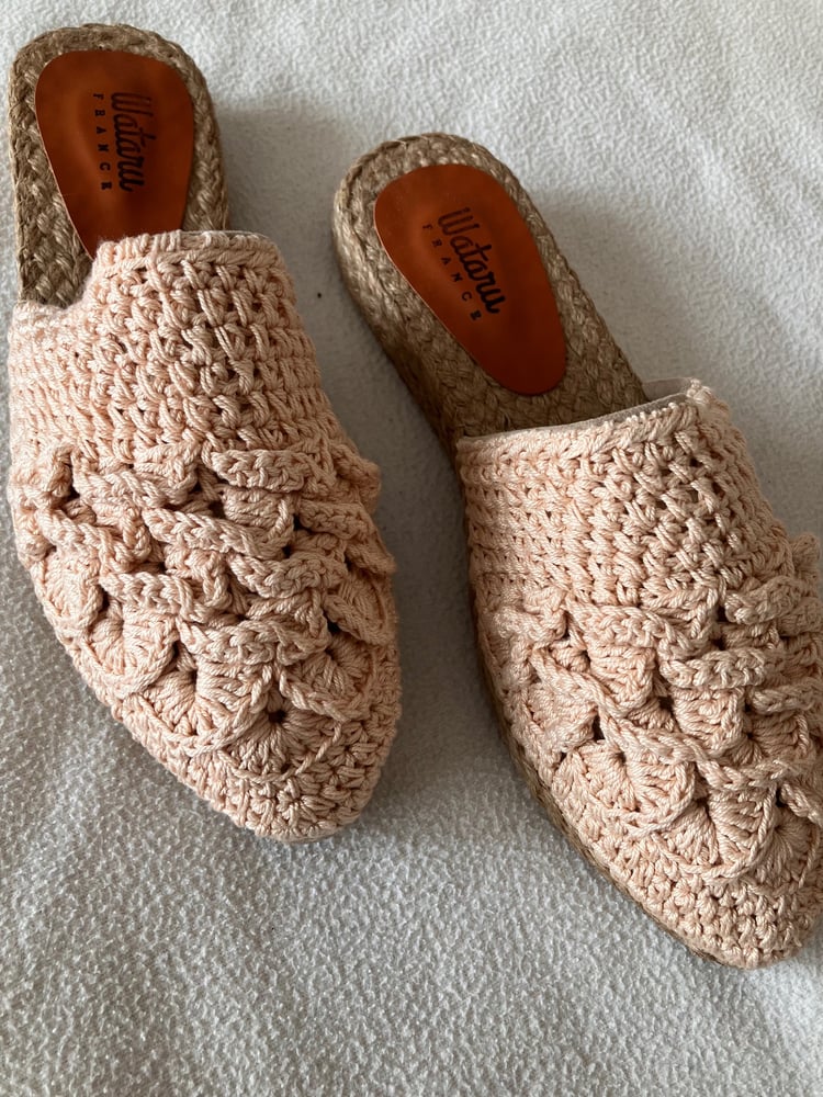 Image of Crochet Mules - Beige