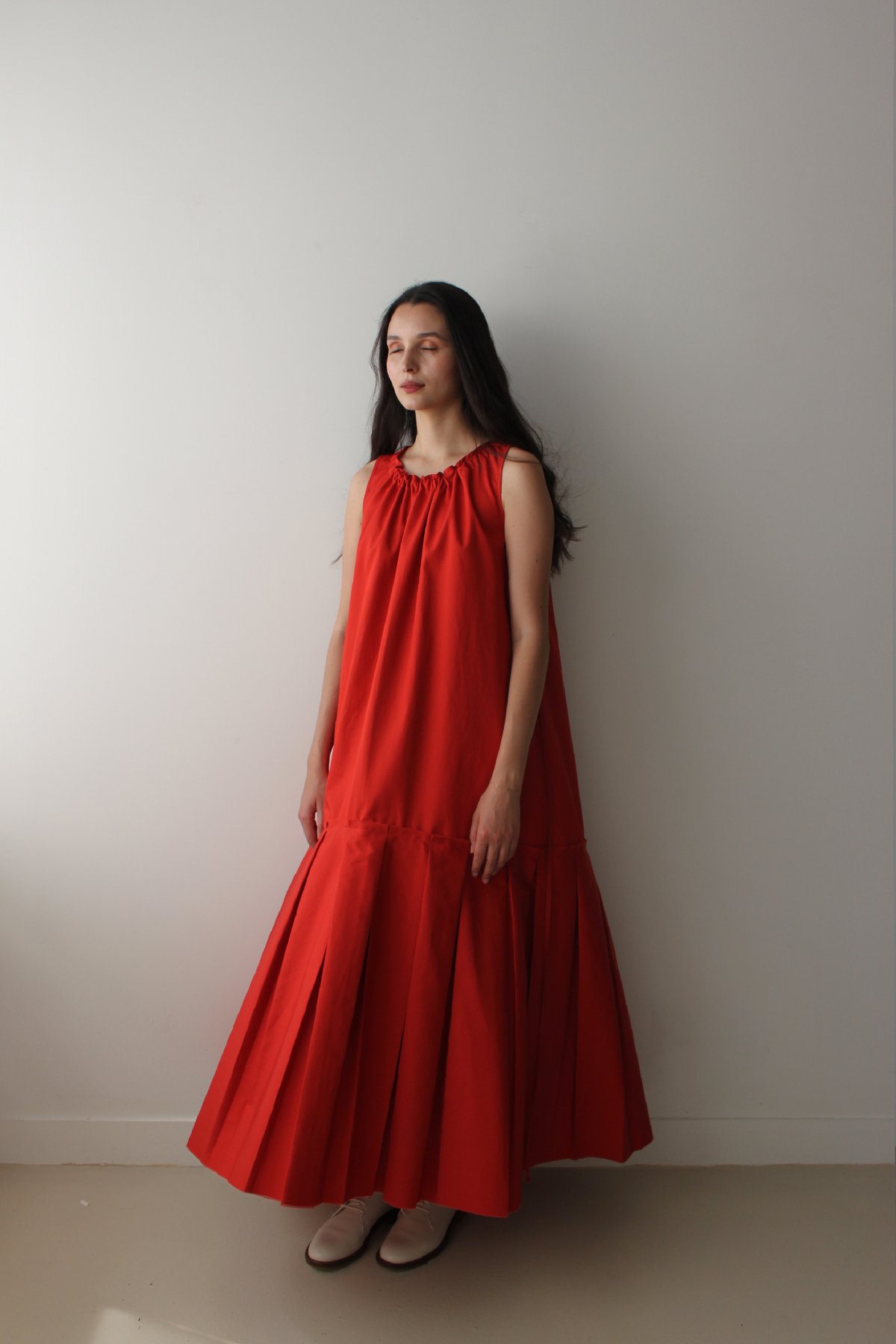 New Season-Maxi pleated long dress