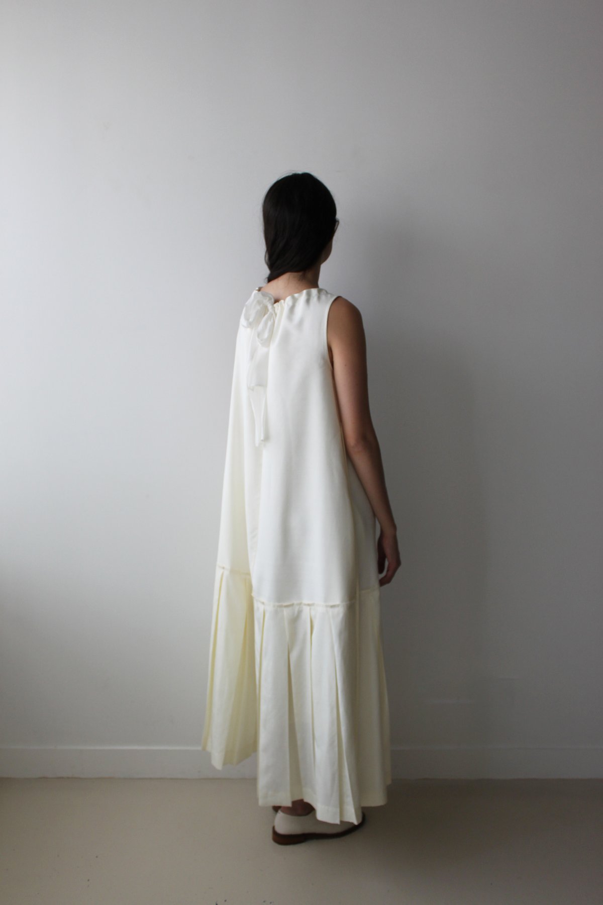 New Season-A line pleated hem long dress