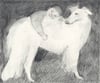 Borzoi and boy ~ Giclee print