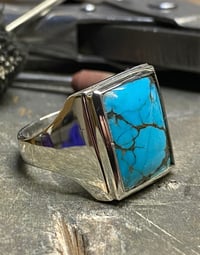 Square Turquoise Signet Ring