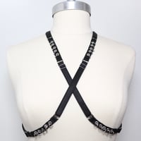 Image 1 of Multi-positions elastic mini harness with eyelets and piercings 