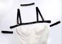 Image 5 of Velvet choker with eyelets and heart-shaped beads