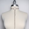 Minimalist choker with chunky chains and O ring with chain pendant