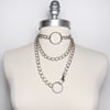 Three-row necklace with chain and O ring