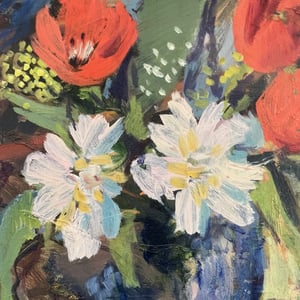 Image of 1940's, Swedish Still Life, ' Flowers', Axel Hamborn (1892–1971)