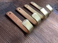Image 4 of Set of 12 Hammered Brass Hooks with Brass Screws