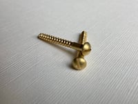 Image 5 of Set of 12 Hammered Brass Hooks with Brass Screws