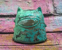 Image 1 of Small Ghost Waffle - Teal Spray Painted