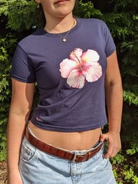 Image 1 of Tropical Flower Tee - Navy