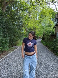 Image 2 of Tropical Flower Tee - Navy