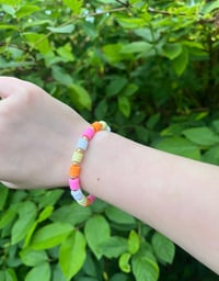 Neon clay bead bracelet