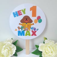 Image 2 of Personalised Hey Duggee inspired cake topper, Hey Duggee party decor