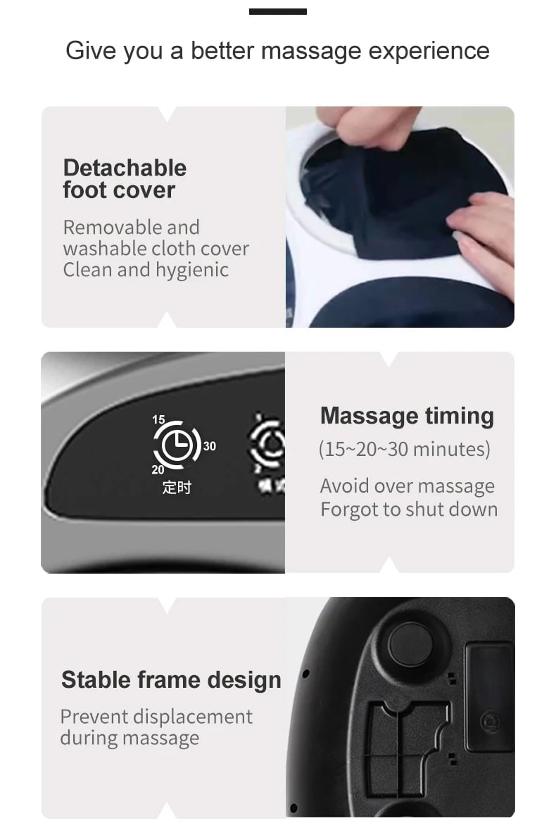 Electric Foot Massage Machine Shiatsu Deep Kneading Air Compression for Health Care Infrared Heating