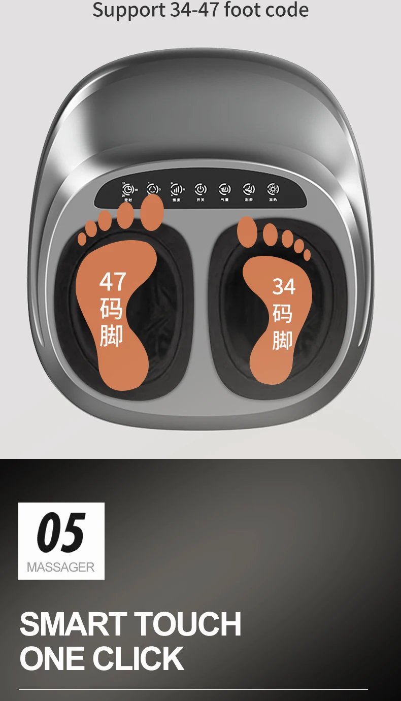 Electric Foot Massage Machine Shiatsu Deep Kneading Air Compression for Health Care Infrared Heating