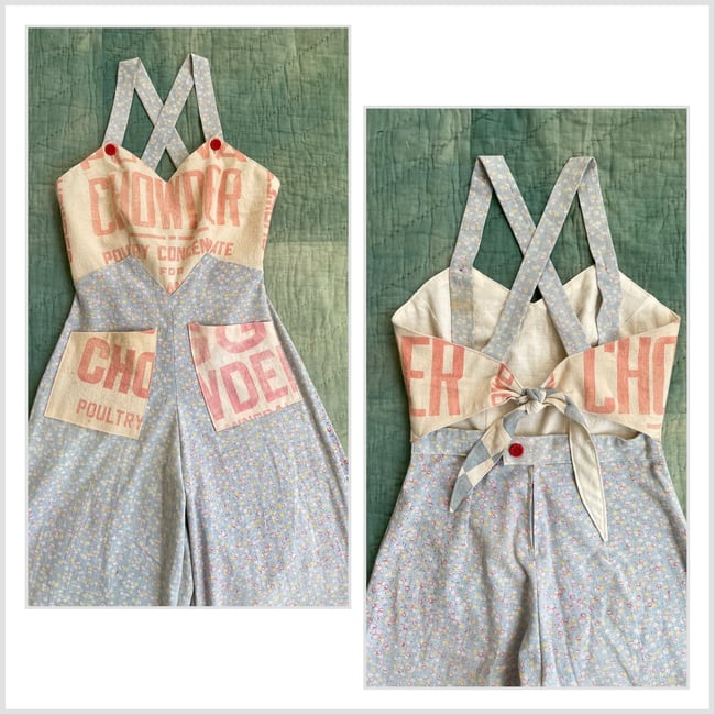 Sweetheart Overalls in Feedsacks