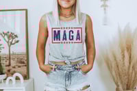 Image 1 of MAGA Distressed Light Colors - Ladies’ Muscle Tank