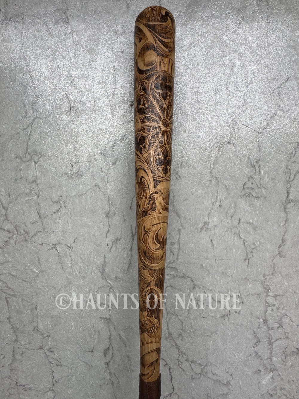 Wood Burned Baseball Bat