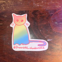 Pastel Rainbow Cat Vinyl Sticker