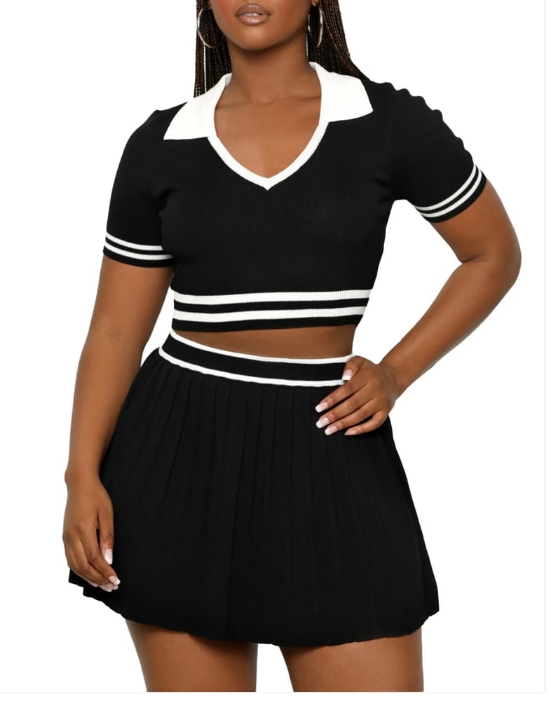Image of Tennis Skirt Set (black) 