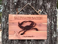 Image 1 of Saltwater Bacon Wood Sign customizable