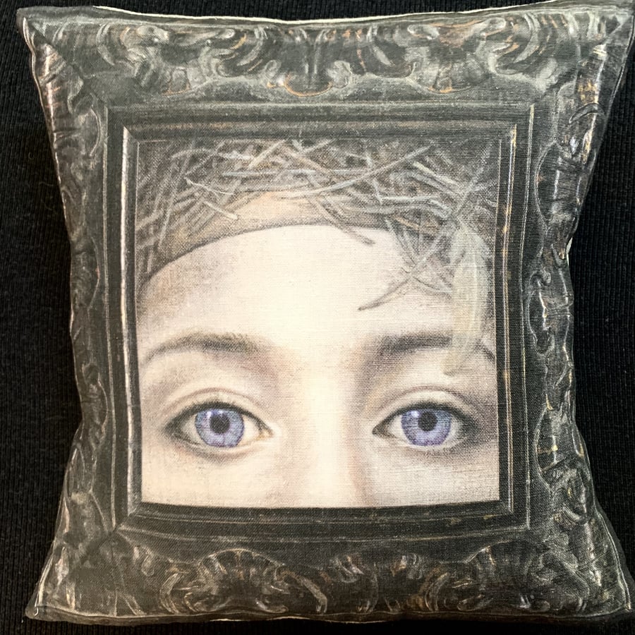 Image of Linen Blue Eyes Cushion