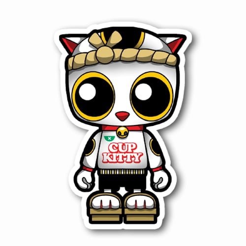 Image of Cup Kitty Standing Sticker