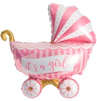 Large Baby Stroller Helium Balloon Pink