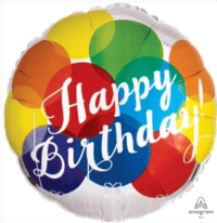 Happy Birthday Foil Balloon Helium inflated