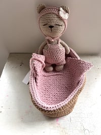 Image 2 of Baby Bear with Bassinet and Blanket