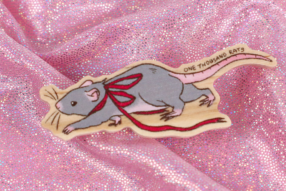 Image of Fancy Rat Wooden Pins 🐀