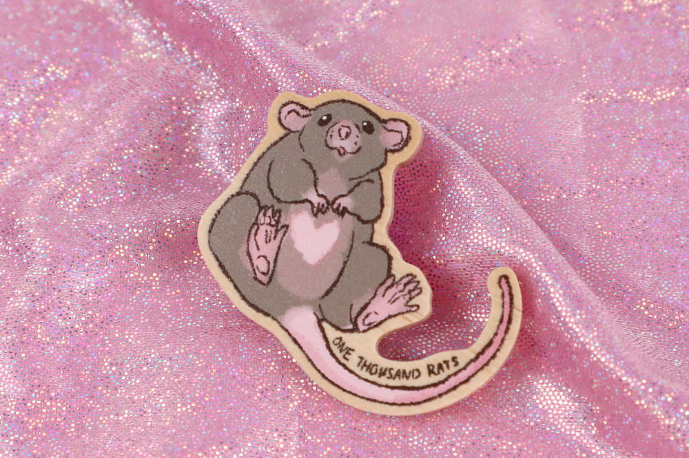 Image of Fancy Rat Wooden Pins 🐀