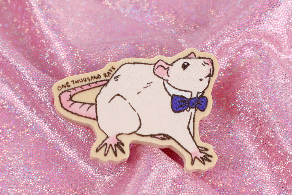 Image of Fancy Rat Wooden Pins 🐀