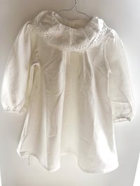 Image 1 of Long Sleeve Princess Dress with Handmade Crocheted Flower Brooch 