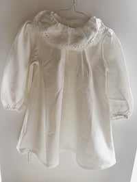 Image 3 of Long Sleeve Princess Dress with Handmade Crocheted Flower Brooch 