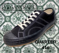 Image 8 of VEGANCRAFT vintage lo top black sneaker shoes made in Slovakia 