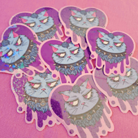 Image 2 of Pastel Goth Kitty Sticker