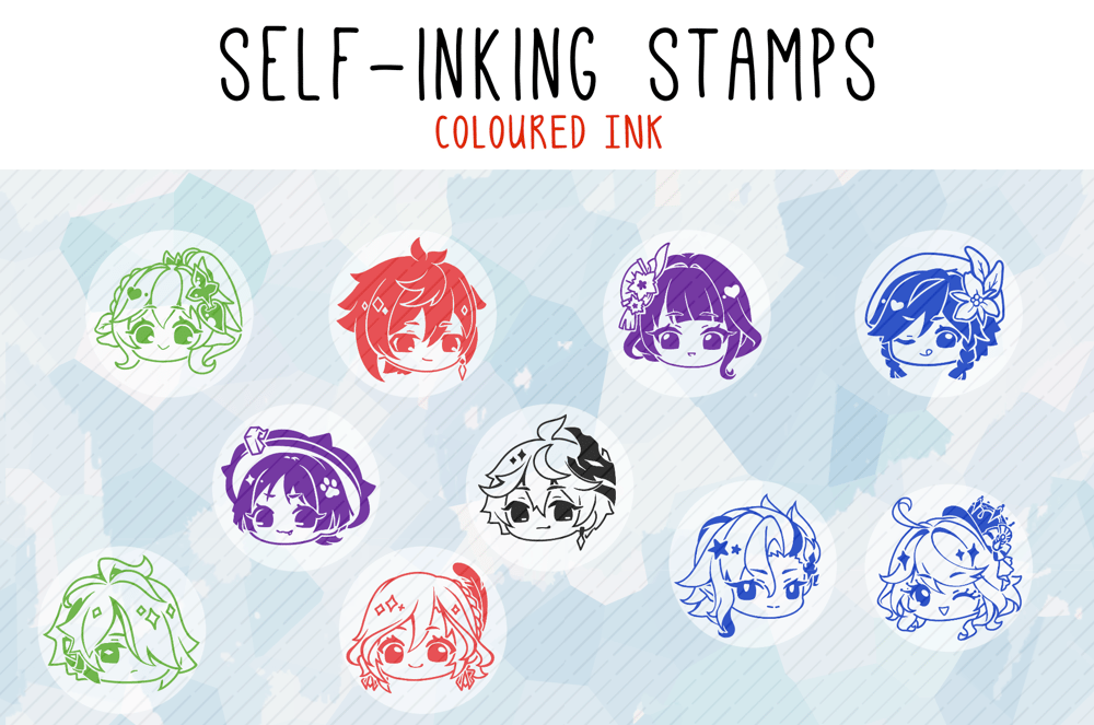 Image of Self-inking stamps - Genshin Impact