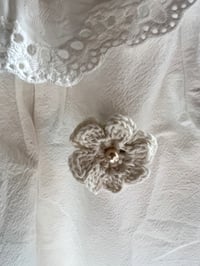 Image 4 of Long Sleeve Princess Dress with Handmade Crocheted Flower Brooch 