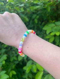 Rainbow clay bead bracelet 
