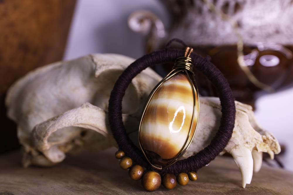 Image of Brown hemp shell necklace