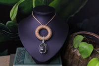 Image 1 of Beige hemp labradorite necklace