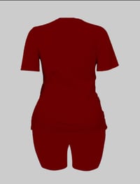 Image 4 of Casual comfort two piece (wine red)