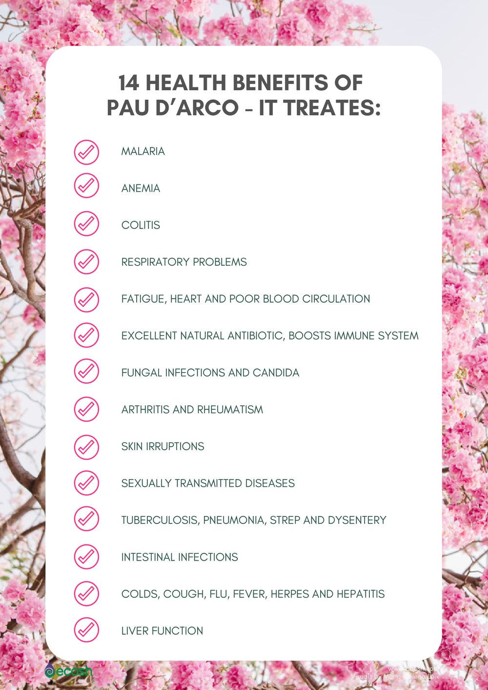 PINK TRUMPET! Pau d'Arco Adaptogen. Food/Beverage Additive. Candida/Yeast-Chemo-Cancer-Ulcers-Herpes