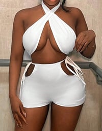 Image 1 of Sexy Bandaged Two Piece Set (white)