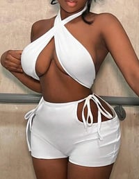 Image 2 of Sexy Bandaged Two Piece Set (white)