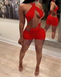 Image 2 of Sexy Bandaged Two Piece Set (red)